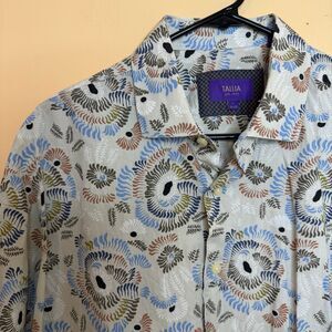 Tallia men's long-sleeve dress shirt multi-colored circular print size large